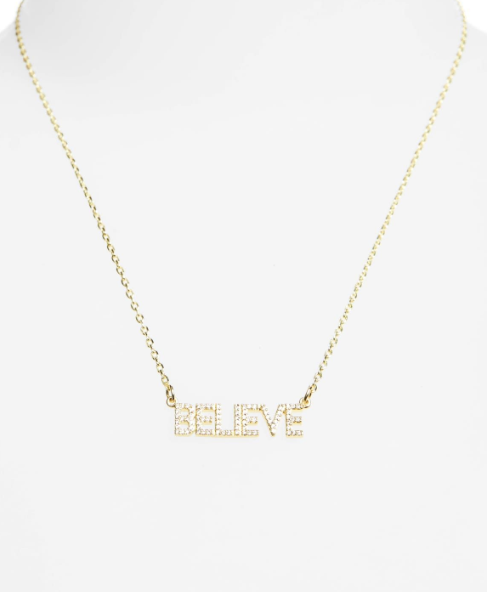 Believe Necklace | rose gold plated brass