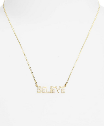 Believe Necklace | rose gold plated brass