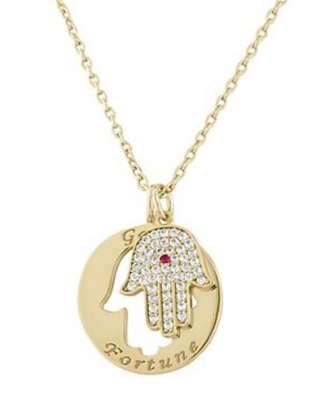 HAMSA / GOOD FORTUNE NECKLACE | 14K GOLD PLATED BR