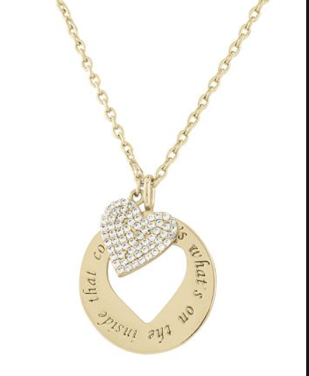 HEART / IT'S WHAT'S ON THE INSIDE THAT COUNTS NECKLACE