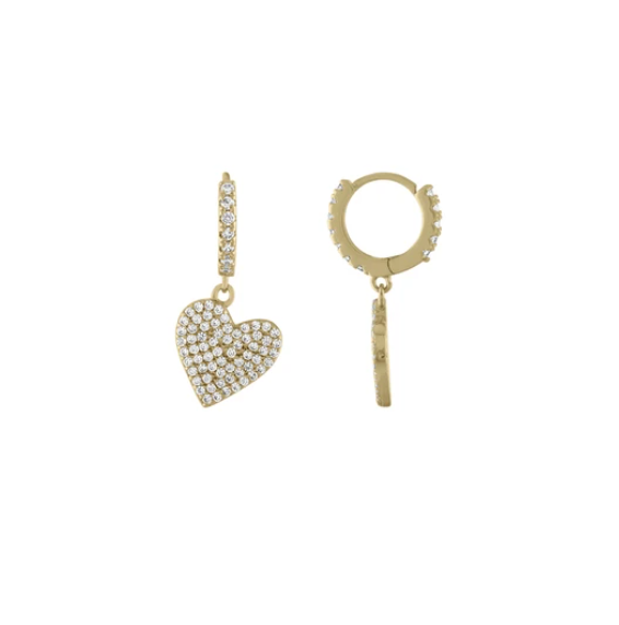 HEART HUGGIE EARRINGS | 14K GOLD PLATED BRASS