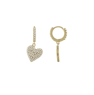 HEART HUGGIE EARRINGS | 14K GOLD PLATED BRASS