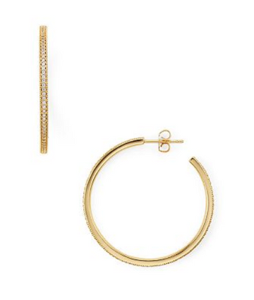 LARGE PAVE HOOP EARRINGS - GOLD