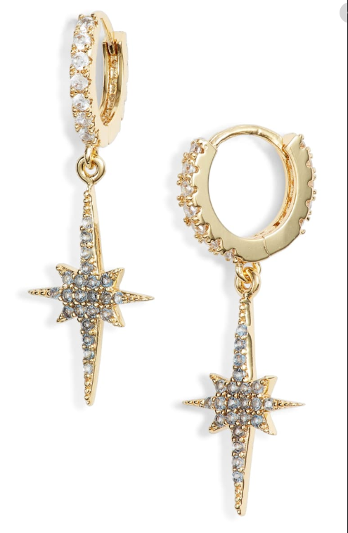 NORTHERN STAR HUGGIE EARRINGS | 14K GOLD PLATED BR