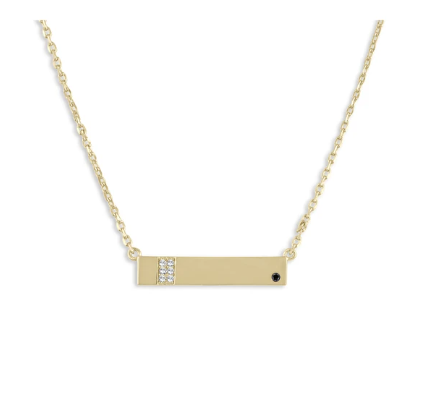 PAVE BAR NECKLACE - GOLD