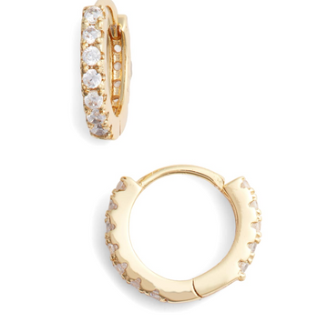 SMALL PAVE HOOP EARRINGS